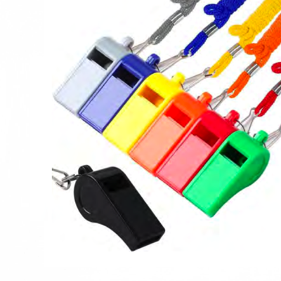 Plastic Whistle With String Lanyard ASSORTED COLOURS